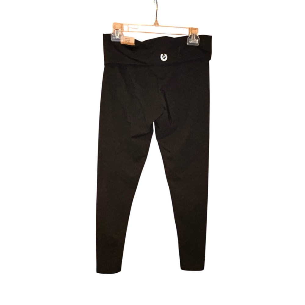 PINK‎ Victoria’s Secret Black Mid Rise Foldover Leggings Medium Activewear NWT